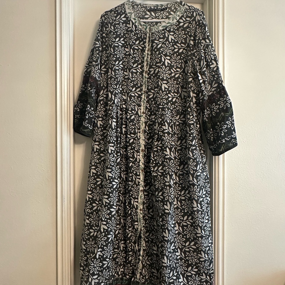 Gudrun Sjoden Floral Black and White Dress